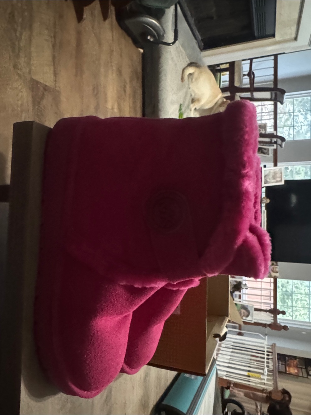 Michael Kors Plush Magenta Faux-Fur Boot Accent
